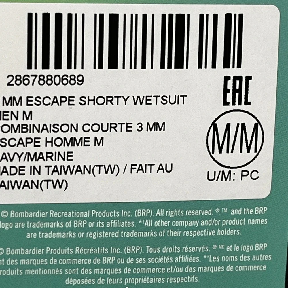 SeaDoo Mens 3mm Escape Shorty Wetsuit Medium Blue Black Watersports Surfwear NWT